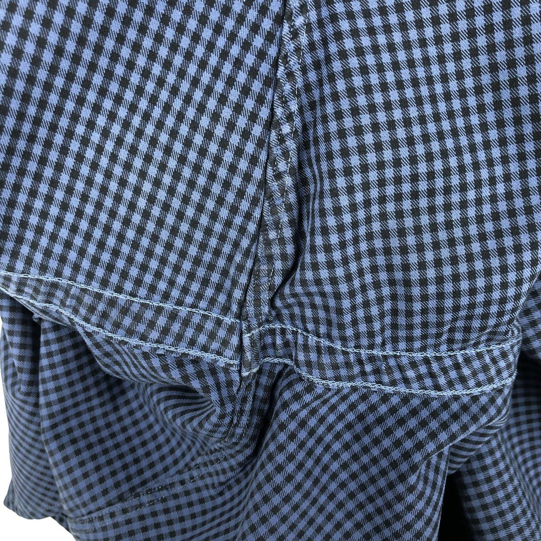 Ralph Lauren BLAKE Gingham Check Long Sleeve Button-Down Check Shirt, Men's Size L cotton blue type Vintage Second Hand