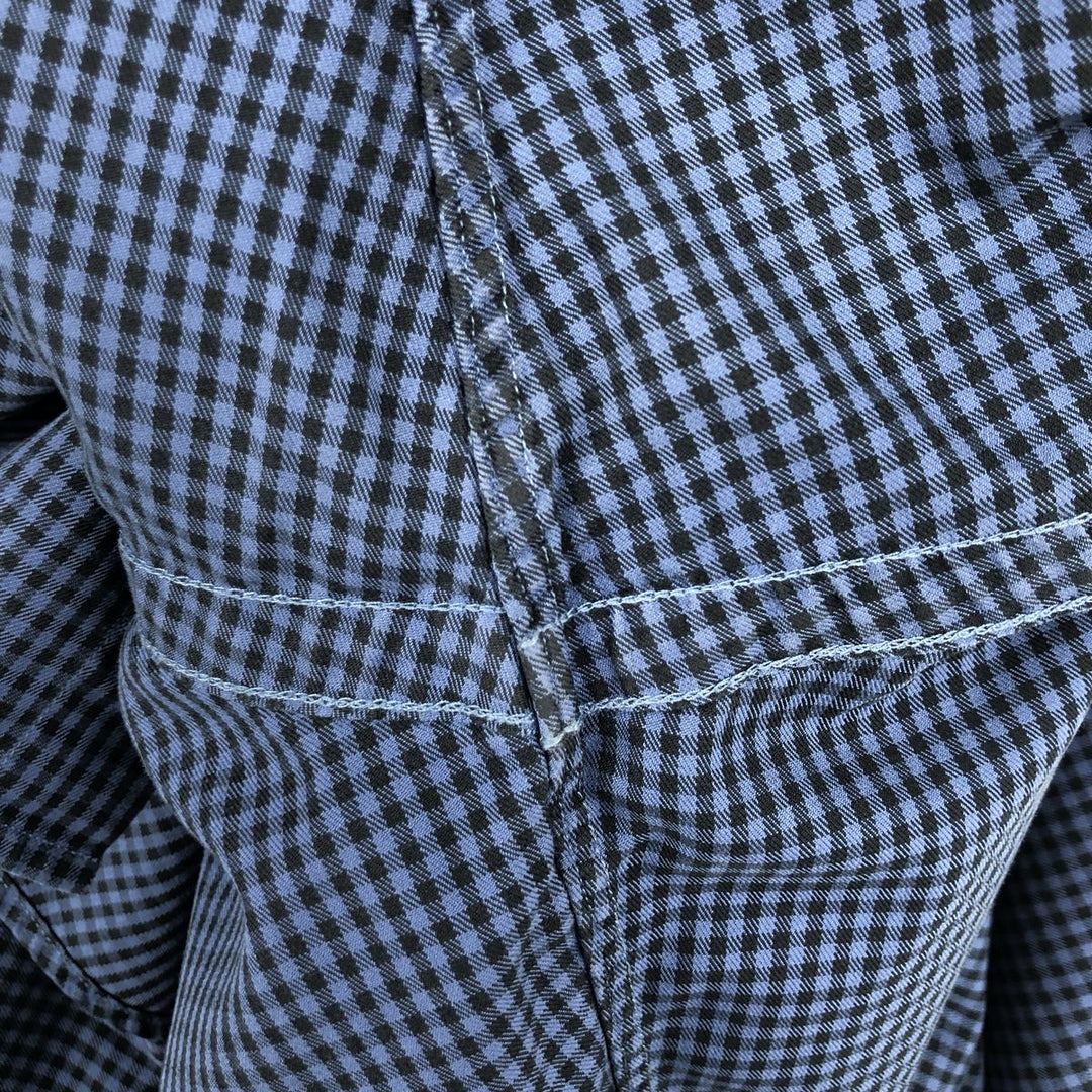 Ralph Lauren BLAKE Gingham Check Long Sleeve Button-Down Check Shirt, Men's Size L cotton blue type Vintage Second Hand