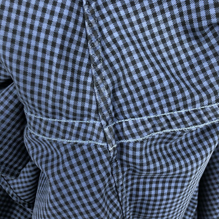 Ralph Lauren BLAKE Gingham Check Long Sleeve Button-Down Check Shirt, Men's Size L cotton blue type Vintage Second Hand