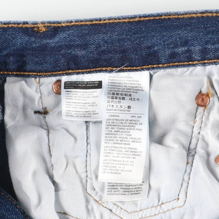 Levi's 501 straight denim pants for men, size W36 cotton navy blue type Vintage Second Hand