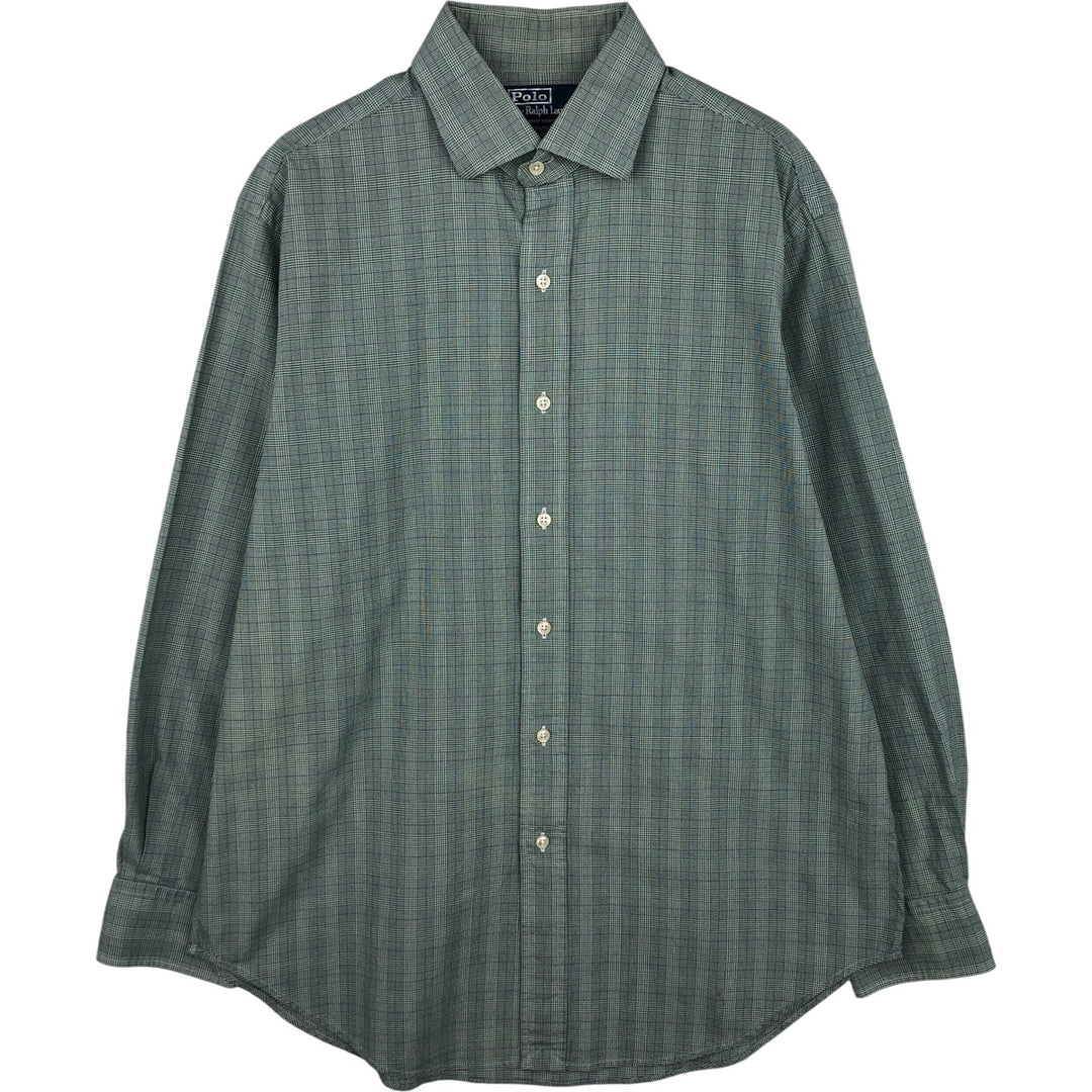 Ralph Lauren POLO by RALPH LAUREN REGENT CLASSIC FIT long-sleeved cotton shirt, men's size L, regular collar cotton green type Vintage Second Hand