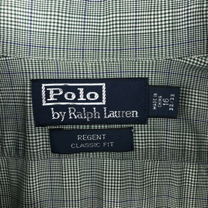Ralph Lauren POLO by RALPH LAUREN REGENT CLASSIC FIT long-sleeved cotton shirt, men's size L, regular collar cotton green type Vintage Second Hand
