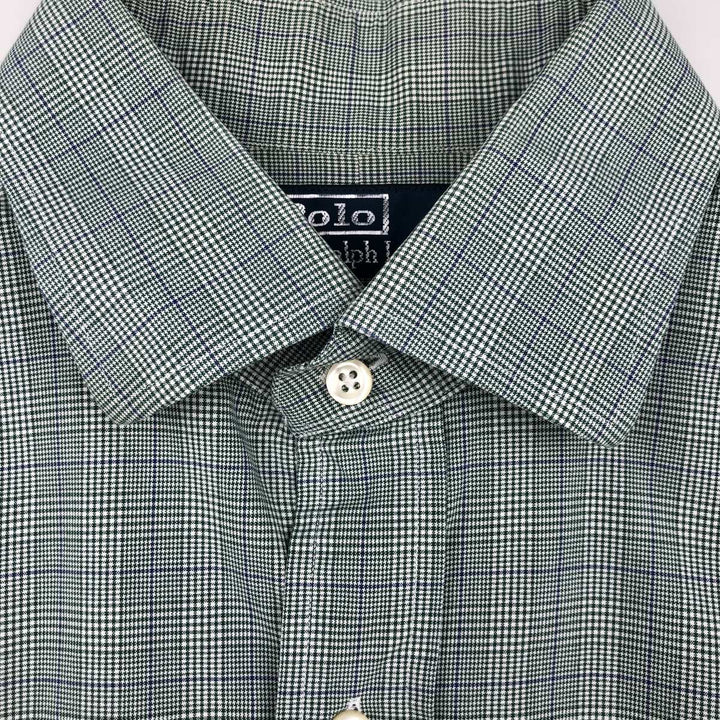 Ralph Lauren POLO by RALPH LAUREN REGENT CLASSIC FIT long-sleeved cotton shirt, men's size L, regular collar cotton green type Vintage Second Hand