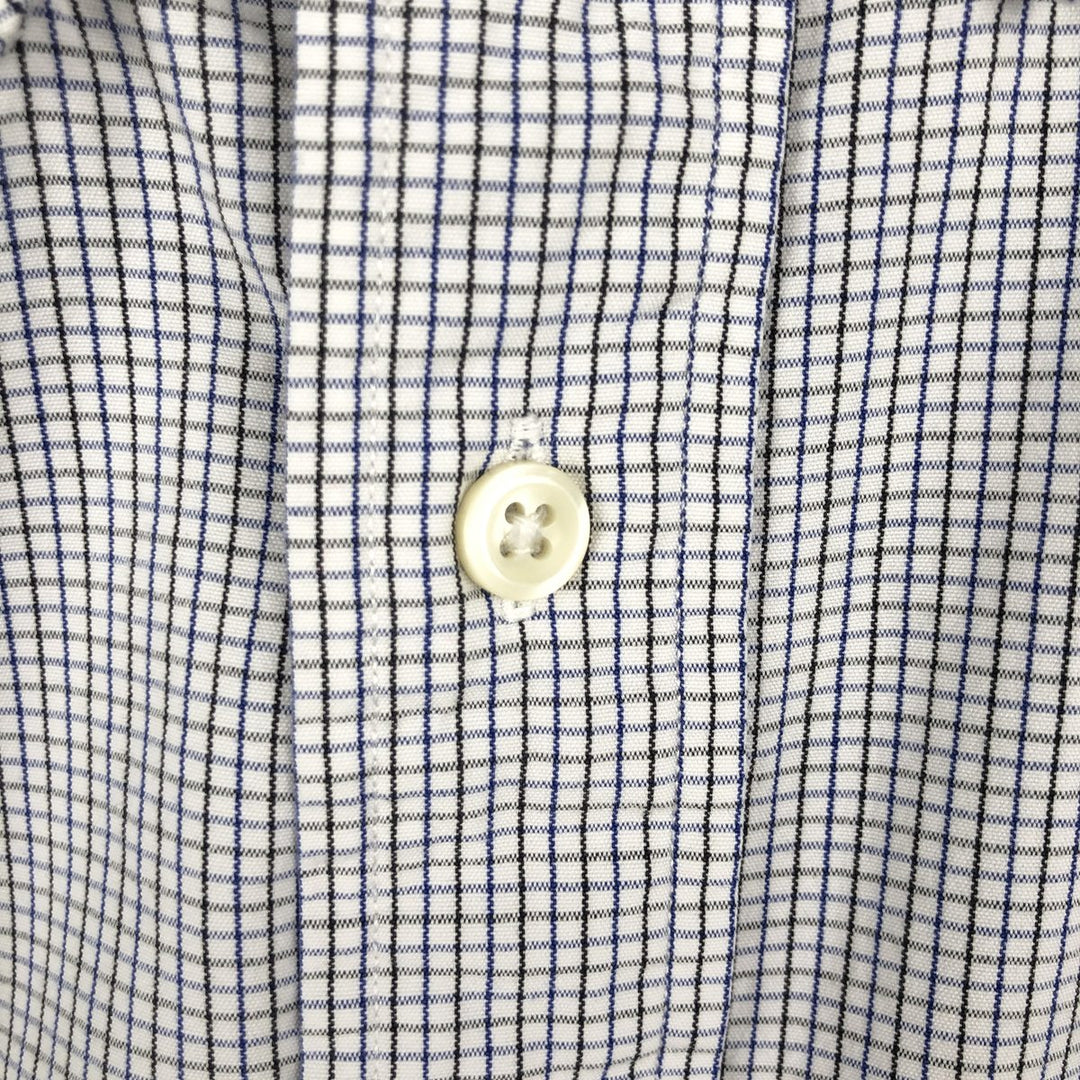 Ralph Lauren BLAKE long sleeve button down check shirt, men's XL size cotton pale white type Vintage Second Hand