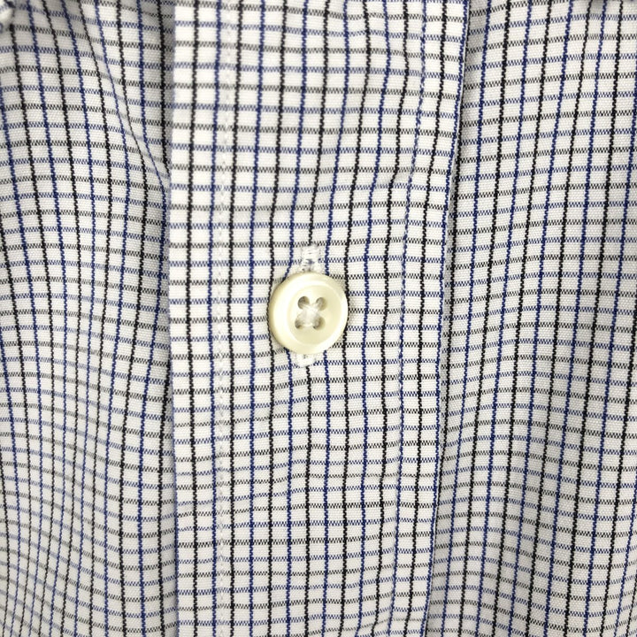 Ralph Lauren BLAKE long sleeve button down check shirt, men's XL size cotton pale white type Vintage Second Hand