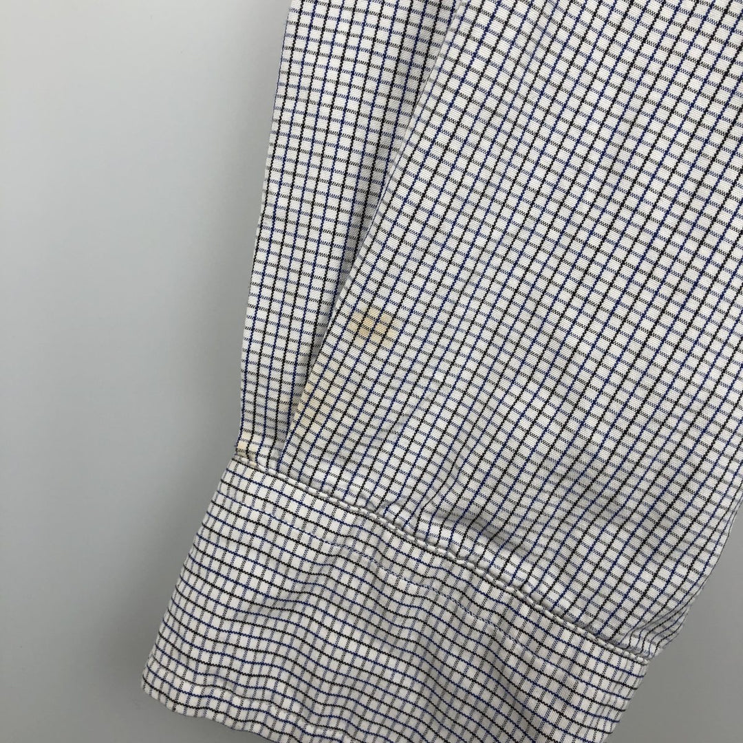Ralph Lauren BLAKE long sleeve button down check shirt, men's XL size cotton pale white type Vintage Second Hand