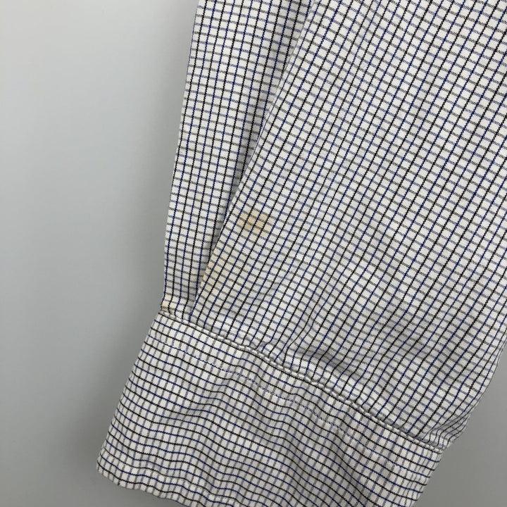 Ralph Lauren BLAKE long sleeve button down check shirt, men's XL size cotton pale white type Vintage Second Hand