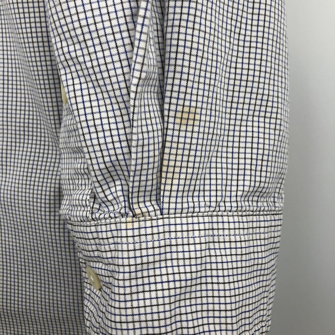 Ralph Lauren BLAKE long sleeve button down check shirt, men's XL size cotton pale white type Vintage Second Hand