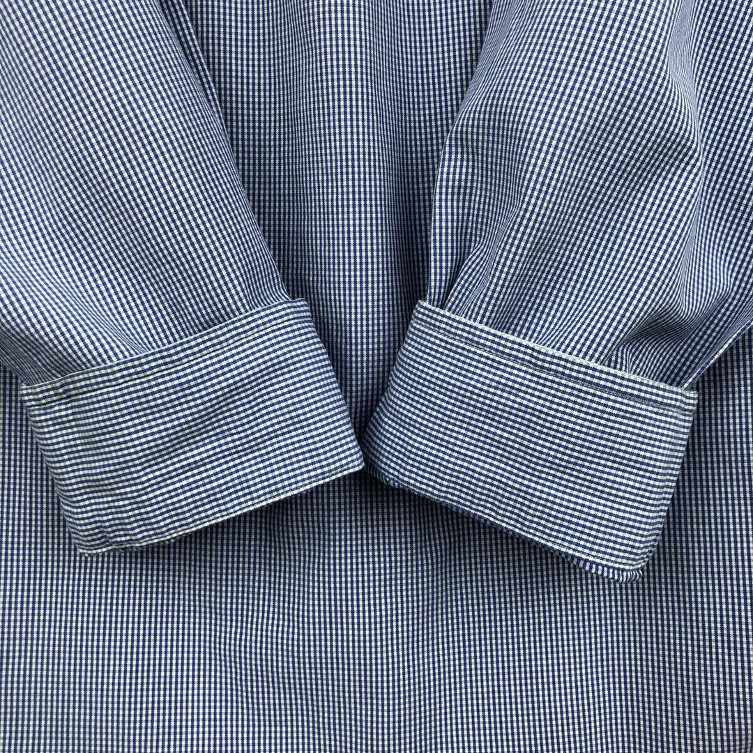 Ralph Lauren POLO by RALPH LAUREN CLASSIC FIT Gingham Check Long Sleeve Button-Down Check Shirt, Men's Size XL (approx.) cotton white type Vintage Second Hand