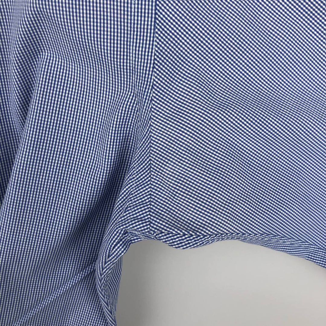 Ralph Lauren POLO by RALPH LAUREN CLASSIC FIT Gingham Check Long Sleeve Button-Down Check Shirt, Men's Size XL (approx.) cotton white type Vintage Second Hand