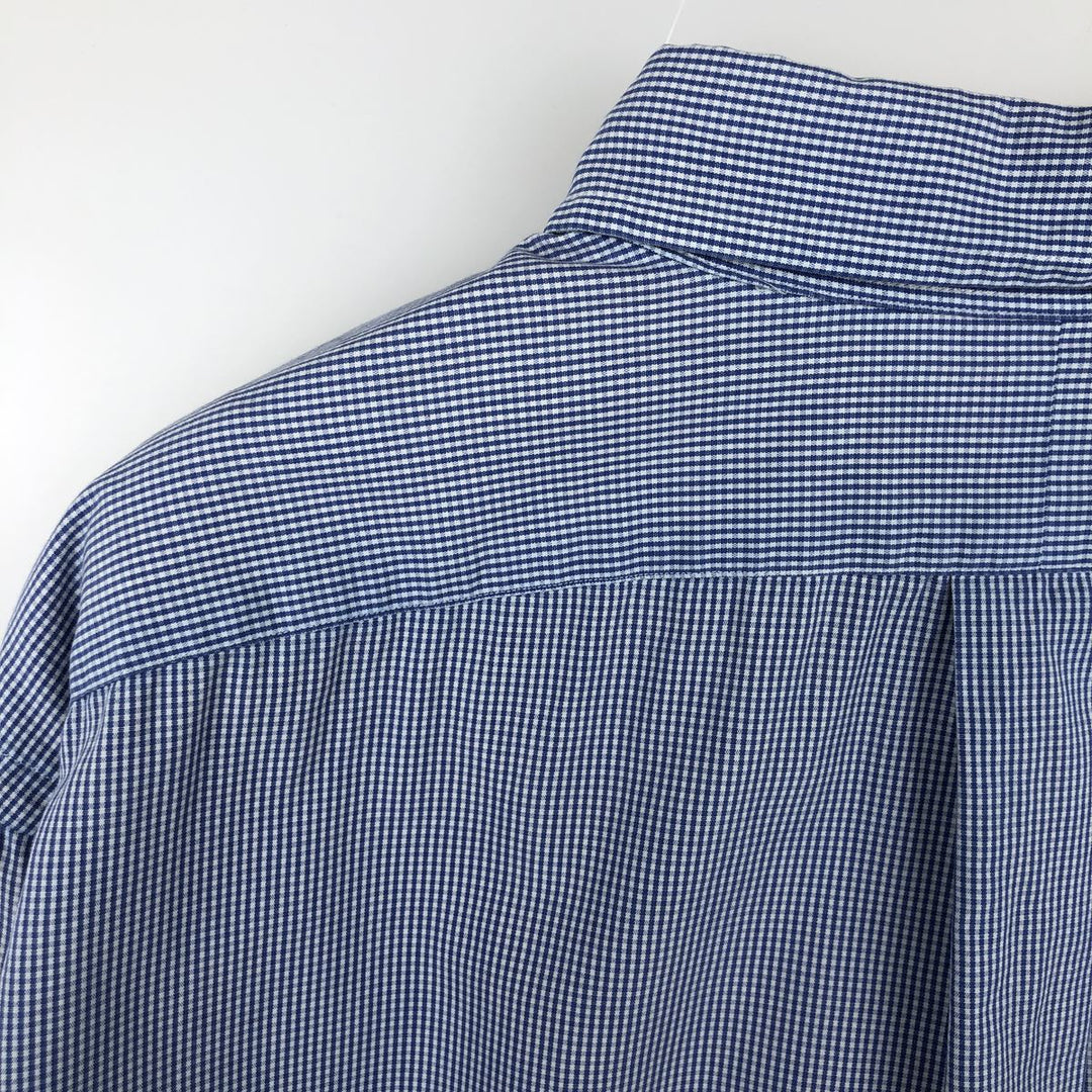 Ralph Lauren POLO by RALPH LAUREN CLASSIC FIT Gingham Check Long Sleeve Button-Down Check Shirt, Men's Size XL (approx.) cotton white type Vintage Second Hand