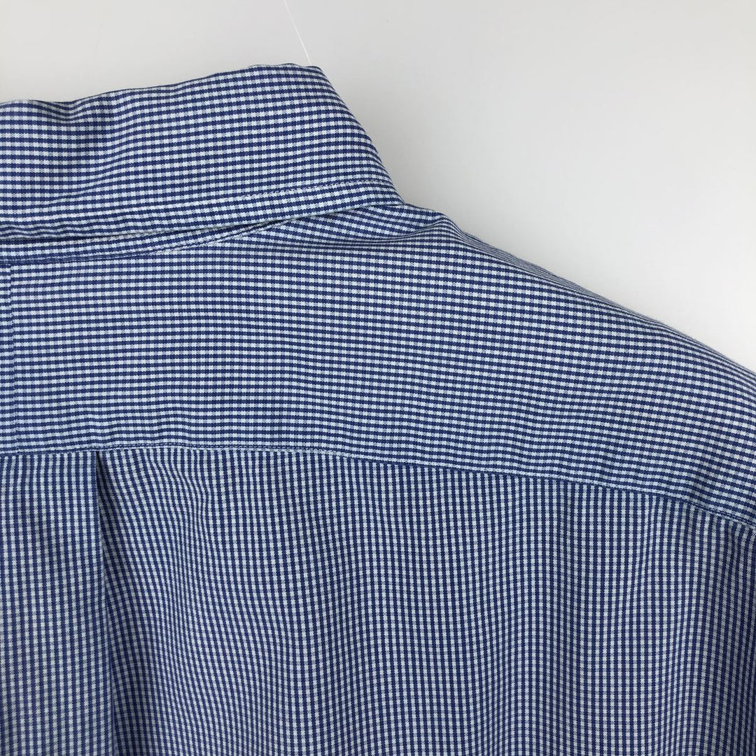 Ralph Lauren POLO by RALPH LAUREN CLASSIC FIT Gingham Check Long Sleeve Button-Down Check Shirt, Men's Size XL (approx.) cotton white type Vintage Second Hand
