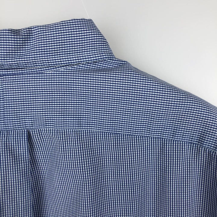 Ralph Lauren POLO by RALPH LAUREN CLASSIC FIT Gingham Check Long Sleeve Button-Down Check Shirt, Men's Size XL (approx.) cotton white type Vintage Second Hand