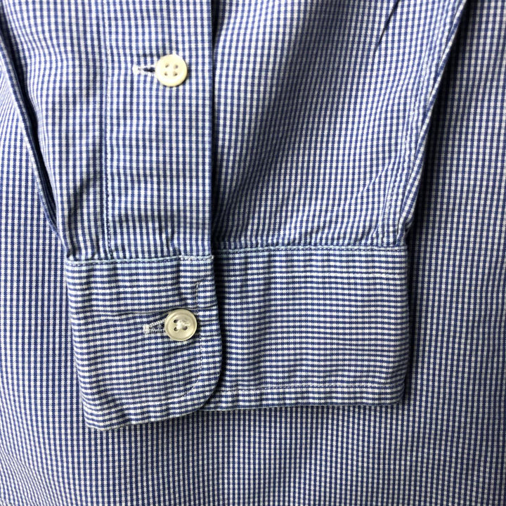 Ralph Lauren POLO by RALPH LAUREN CLASSIC FIT Gingham Check Long Sleeve Button-Down Check Shirt, Men's Size XL (approx.) cotton white type Vintage Second Hand