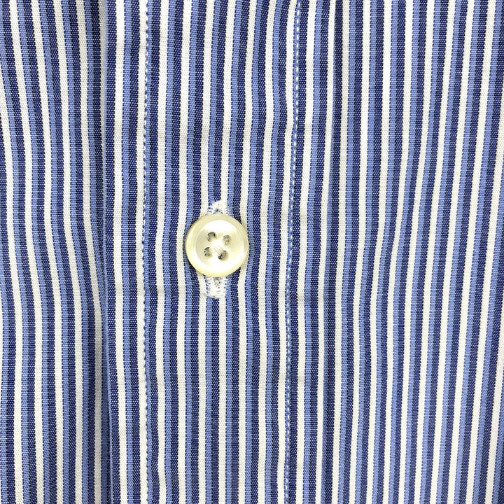 Ralph Lauren POLO by Ralph Lauren ANDREW Long Sleeve Cotton Striped Shirt, Men's XL, Regular Collar cotton blue type Vintage Second Hand