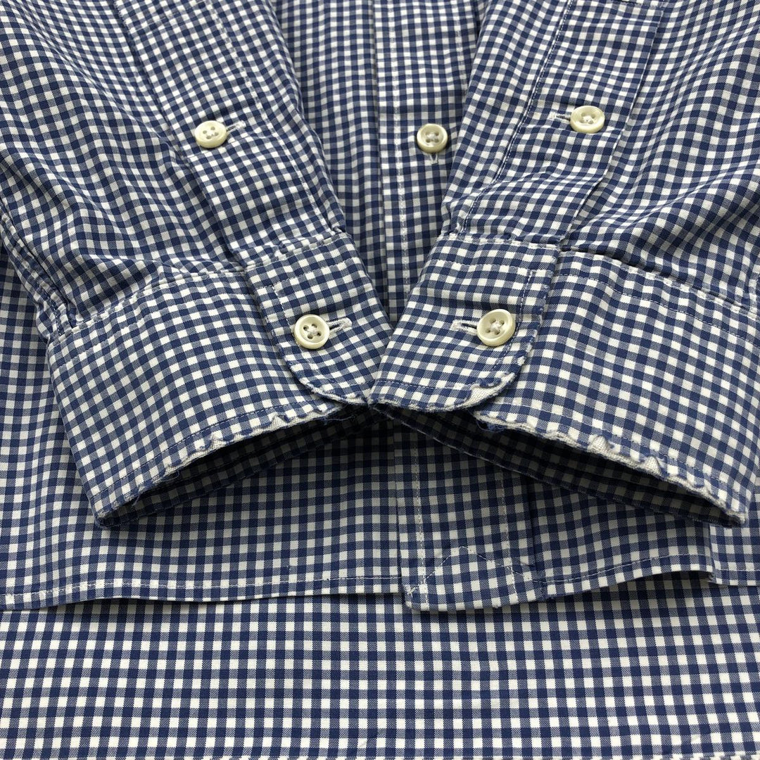 Ralph Lauren gingham check long sleeve button-down check shirt, men's size S cotton white type Vintage Second Hand