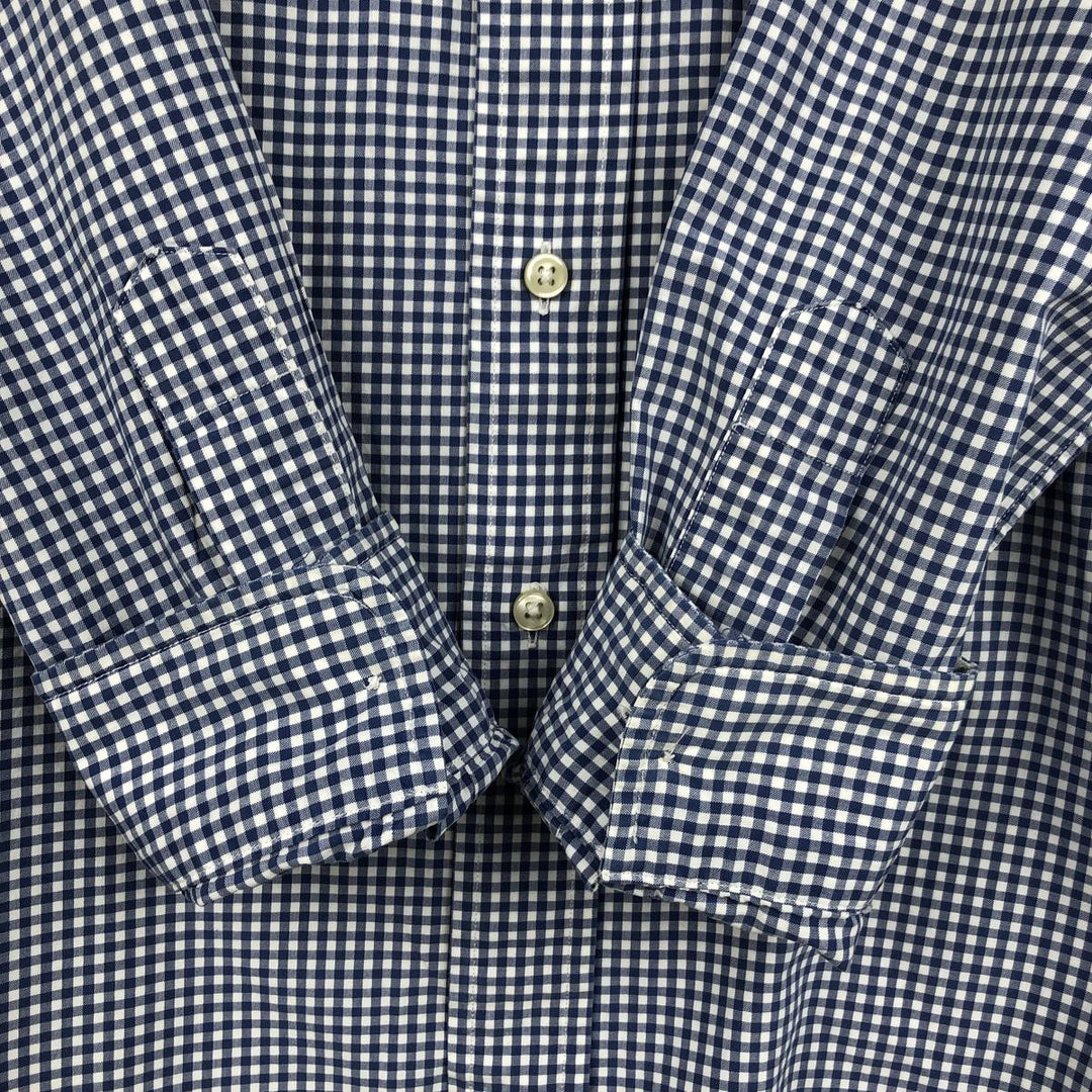 Ralph Lauren gingham check long sleeve button-down check shirt, men's size S cotton white type Vintage Second Hand