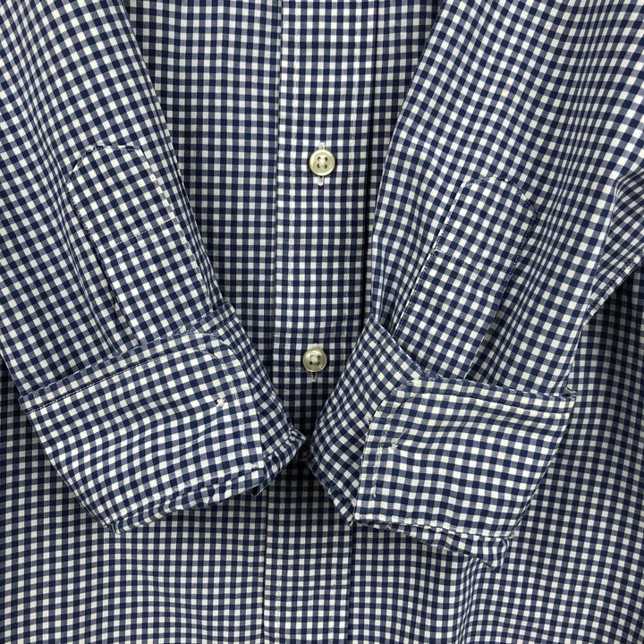 Ralph Lauren gingham check long sleeve button-down check shirt, men's size S cotton white type Vintage Second Hand