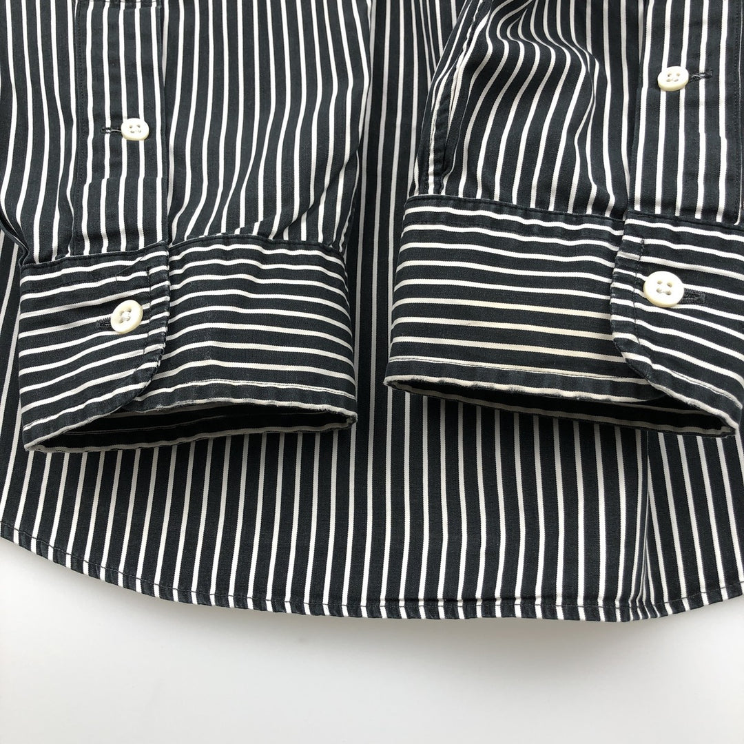 Ralph Lauren CUSTOM FIT long sleeve button down striped shirt men's size L cotton white type Vintage Second Hand