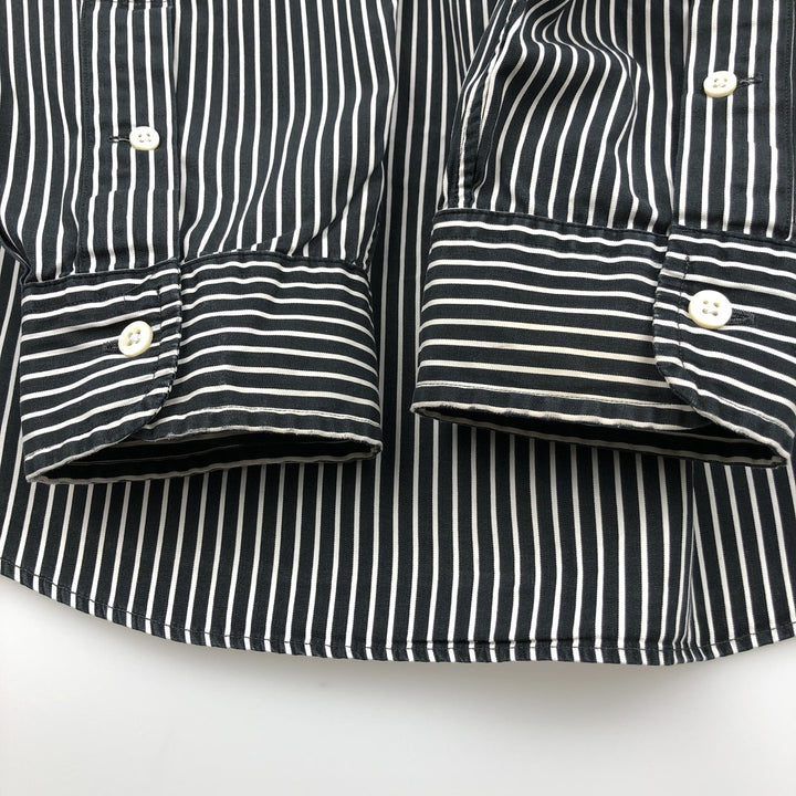 Ralph Lauren CUSTOM FIT long sleeve button down striped shirt men's size L cotton white type Vintage Second Hand