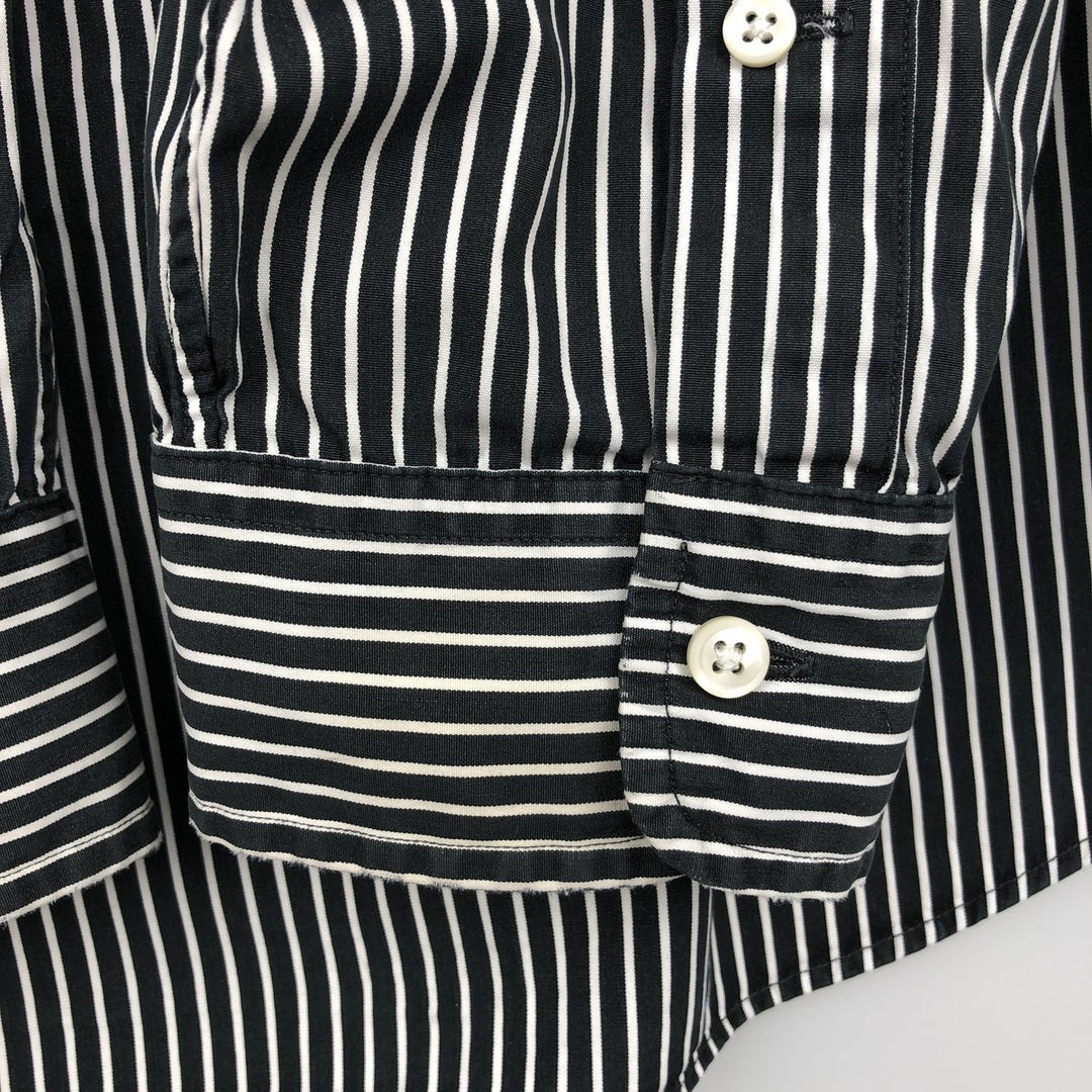 Ralph Lauren CUSTOM FIT long sleeve button down striped shirt men's size L cotton white type Vintage Second Hand