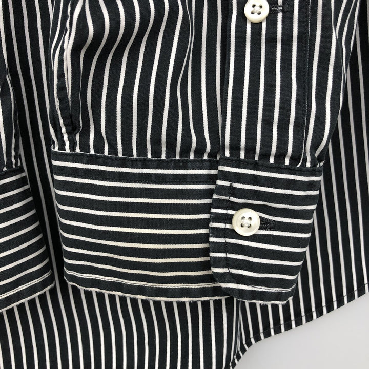 Ralph Lauren CUSTOM FIT long sleeve button down striped shirt men's size L cotton white type Vintage Second Hand