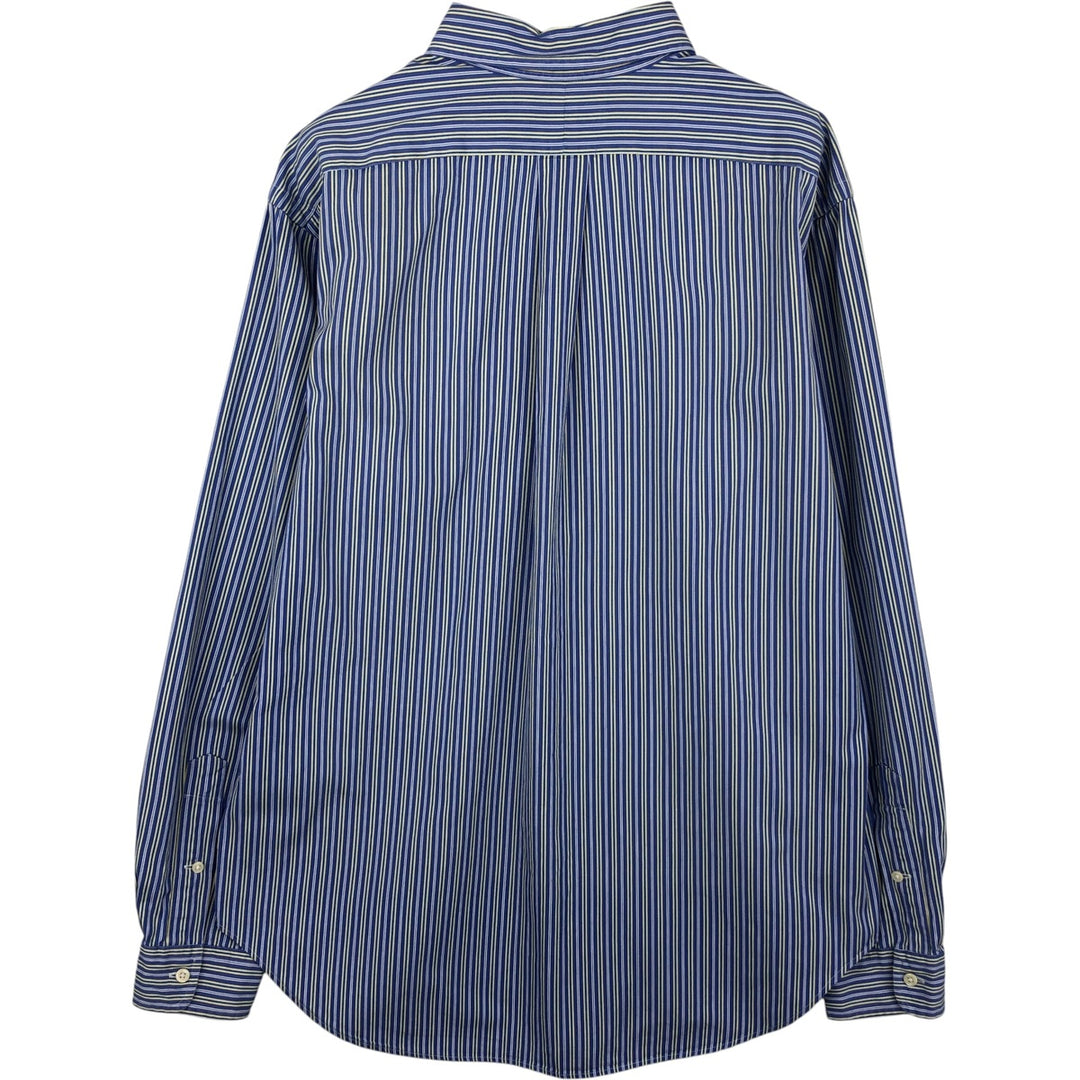 Ralph Lauren Classic Fit Long Sleeve Button Down Striped Shirt Men's Size L cotton Blue type light blue Vintage Second Hand