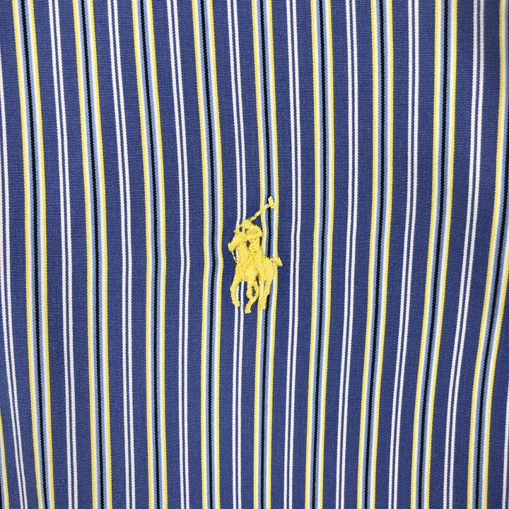 Ralph Lauren Classic Fit Long Sleeve Button Down Striped Shirt Men's Size L cotton Blue type light blue Vintage Second Hand