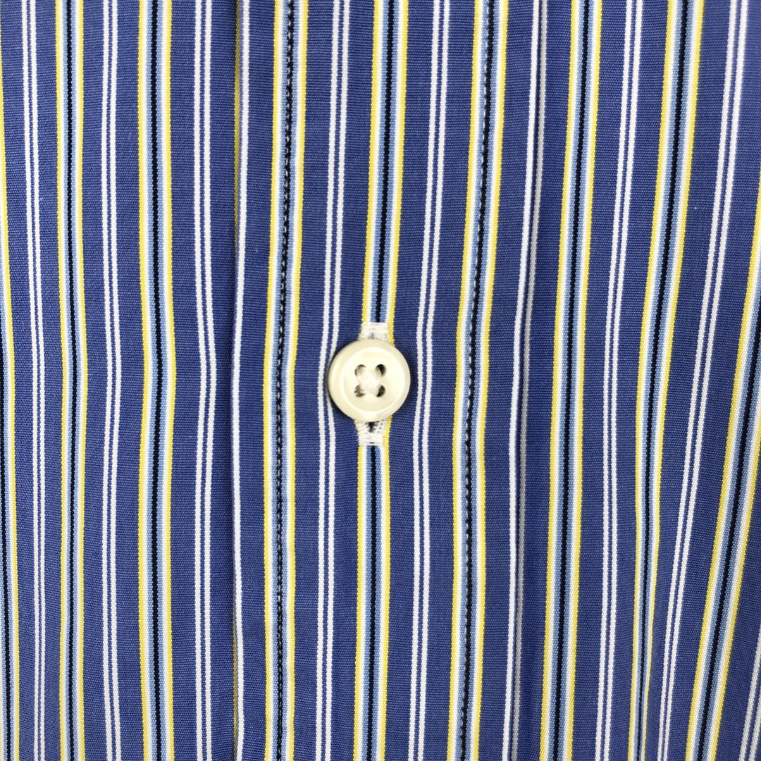 Ralph Lauren Classic Fit Long Sleeve Button Down Striped Shirt Men's Size L cotton Blue type light blue Vintage Second Hand