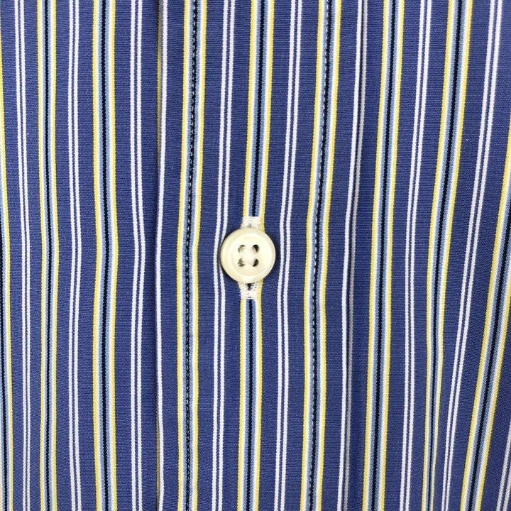 Ralph Lauren Classic Fit Long Sleeve Button Down Striped Shirt Men's Size L cotton Blue type light blue Vintage Second Hand