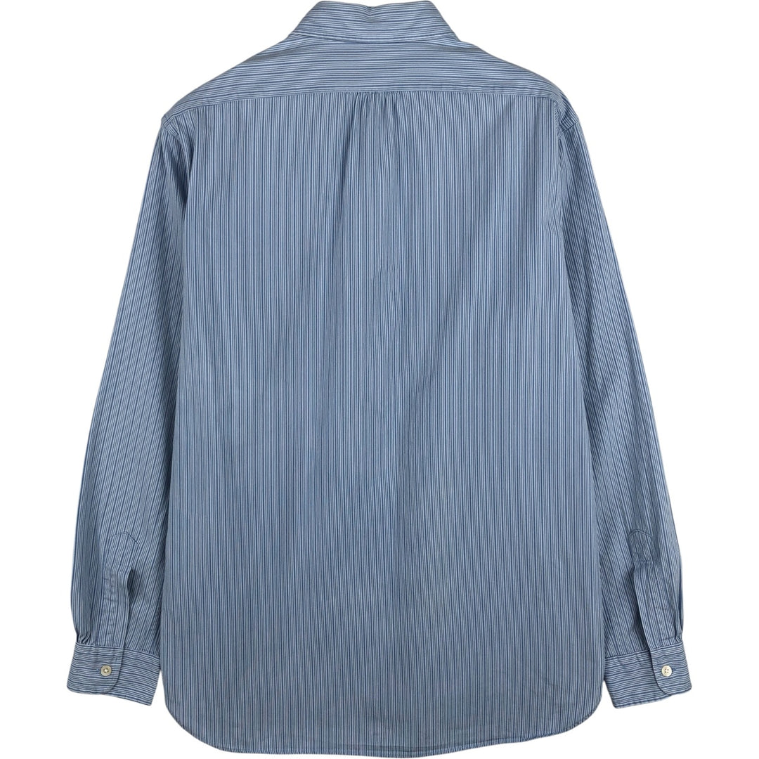 Ralph Lauren POLO by Ralph Lauren long sleeve cotton striped shirt, men's size M cotton Blue type light blue Vintage Second Hand