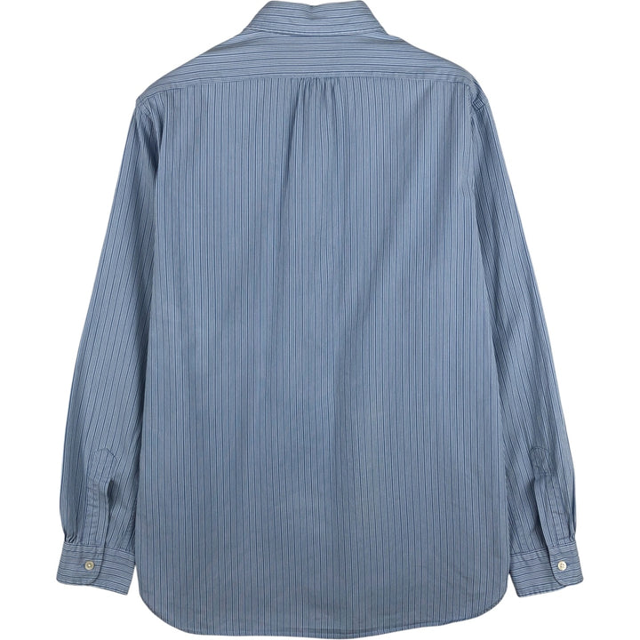 Ralph Lauren POLO by Ralph Lauren long sleeve cotton striped shirt, men's size M cotton Blue type light blue Vintage Second Hand