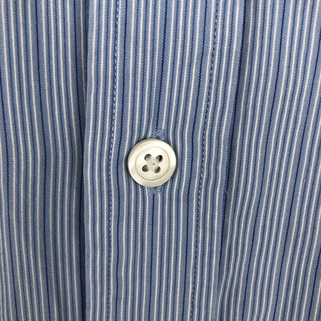 Ralph Lauren POLO by Ralph Lauren long sleeve cotton striped shirt, men's size M cotton Blue type light blue Vintage Second Hand