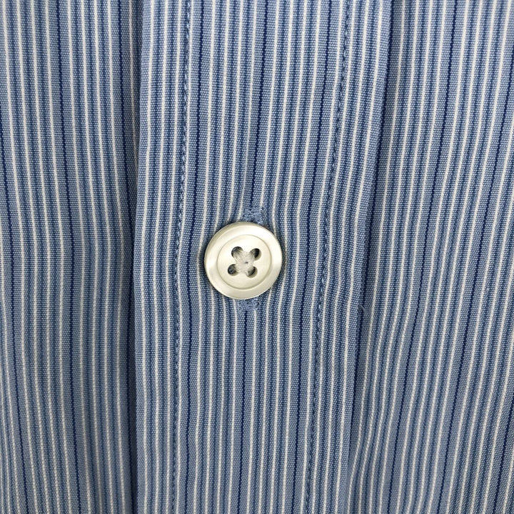 Ralph Lauren POLO by Ralph Lauren long sleeve cotton striped shirt, men's size M cotton Blue type light blue Vintage Second Hand