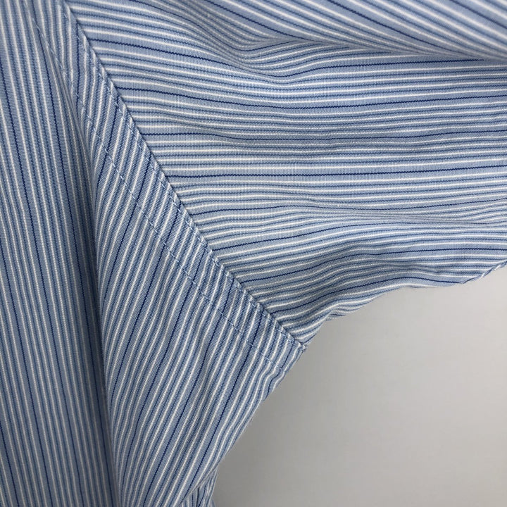 Ralph Lauren POLO by Ralph Lauren long sleeve cotton striped shirt, men's size M cotton Blue type light blue Vintage Second Hand