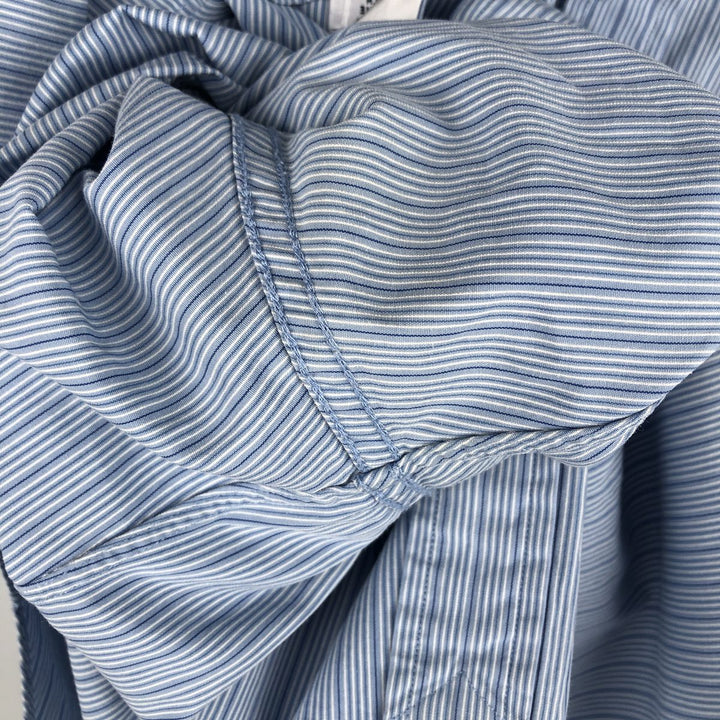 Ralph Lauren POLO by Ralph Lauren long sleeve cotton striped shirt, men's size M cotton Blue type light blue Vintage Second Hand
