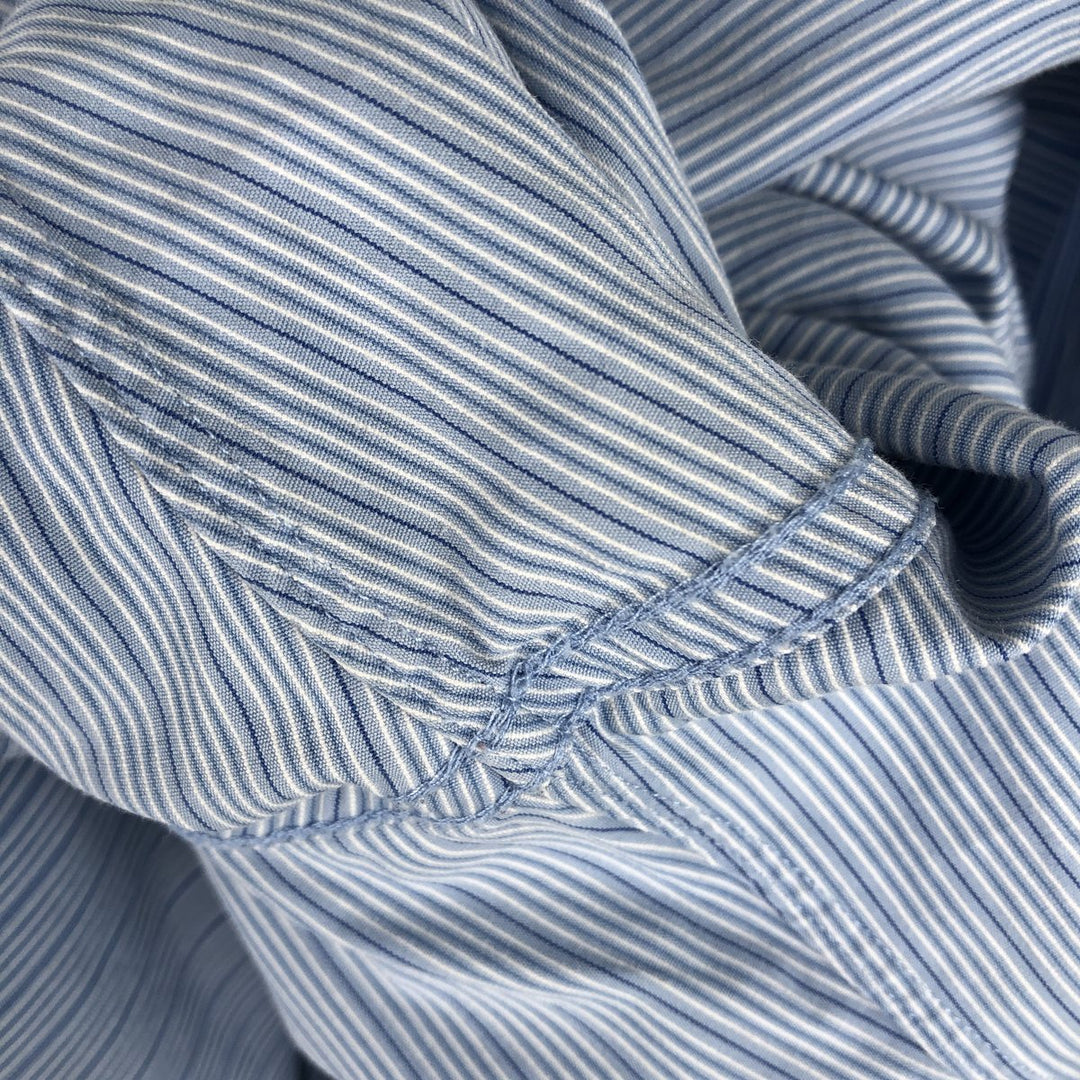 Ralph Lauren POLO by Ralph Lauren long sleeve cotton striped shirt, men's size M cotton Blue type light blue Vintage Second Hand