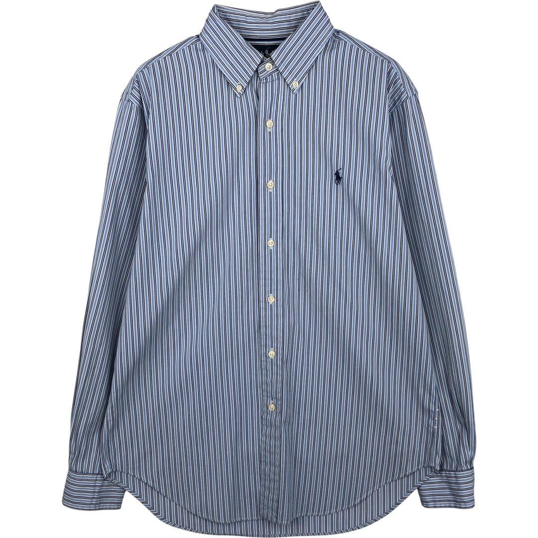 Ralph Lauren Classic Fit Long Sleeve Button Down Striped Shirt Men's M cotton Blue type light blue Vintage Second Hand