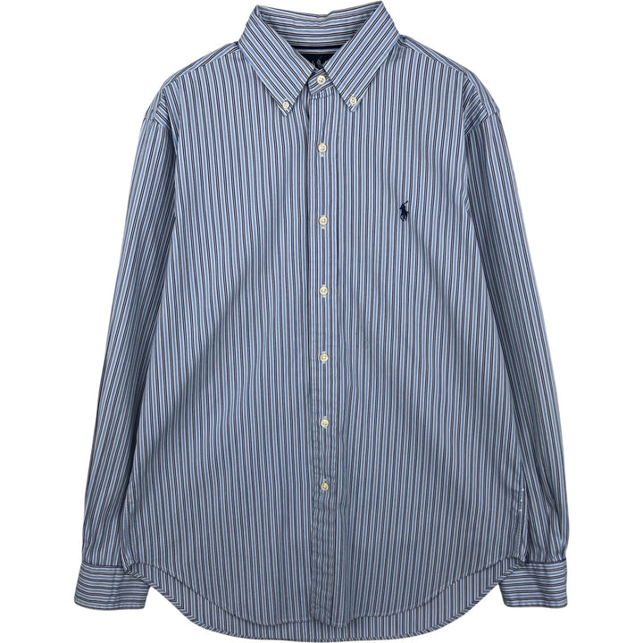 Ralph Lauren Classic Fit Long Sleeve Button Down Striped Shirt Men's M cotton Blue type light blue Vintage Second Hand