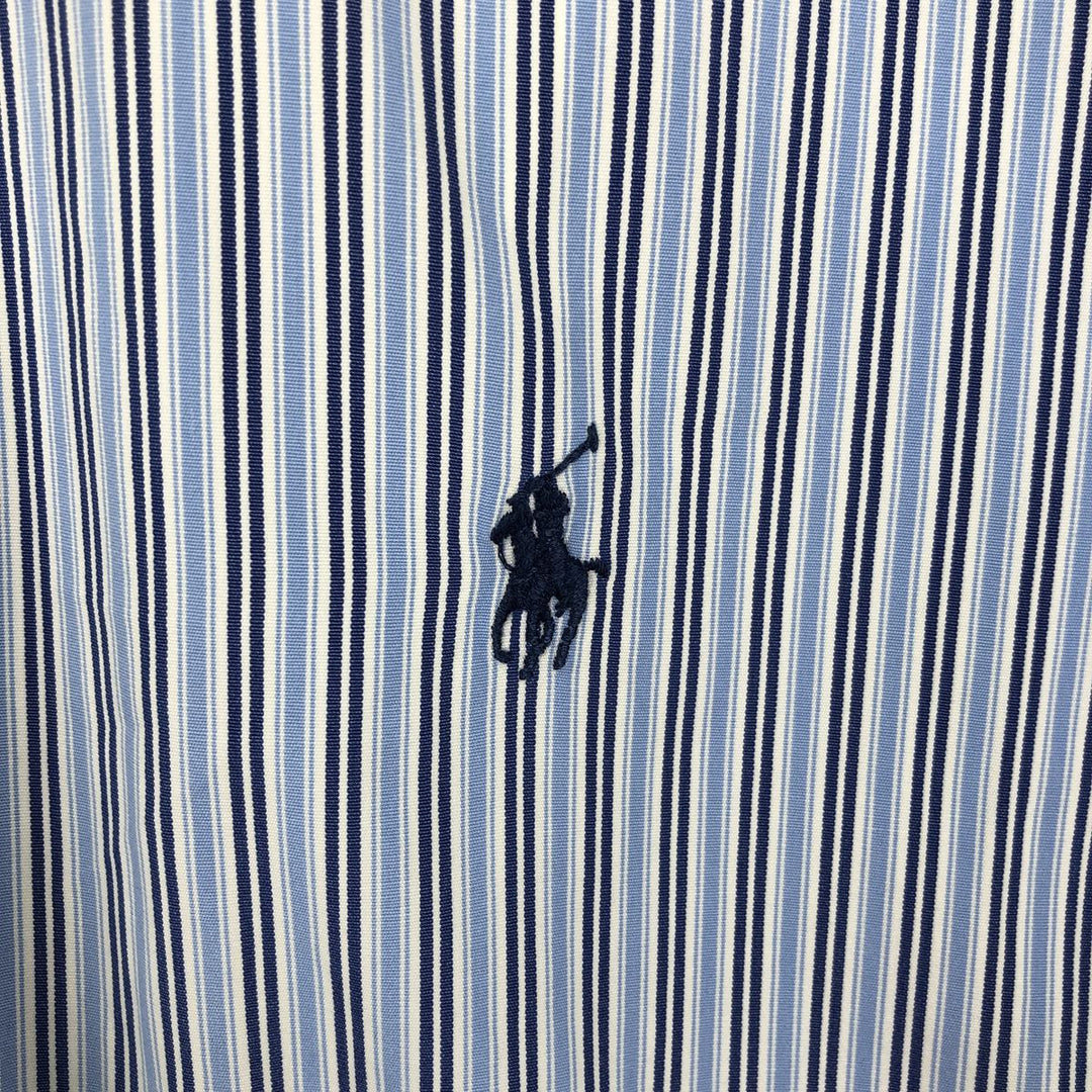 Ralph Lauren Classic Fit Long Sleeve Button Down Striped Shirt Men's M cotton Blue type light blue Vintage Second Hand