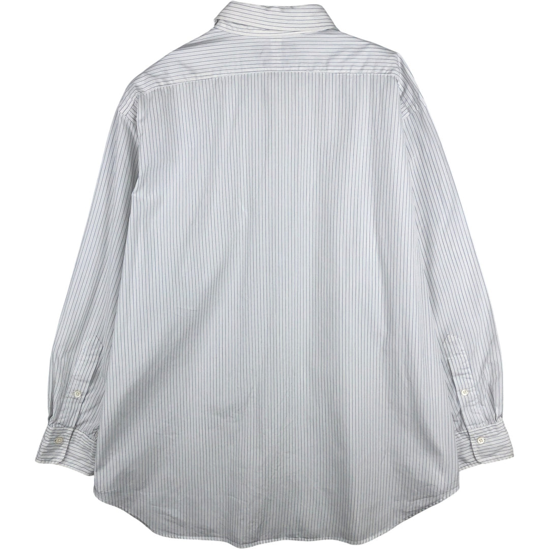 Ralph Lauren POLO by Ralph Lauren tab collar long sleeve cotton striped shirt, men's size XL cotton white type Vintage Second Hand