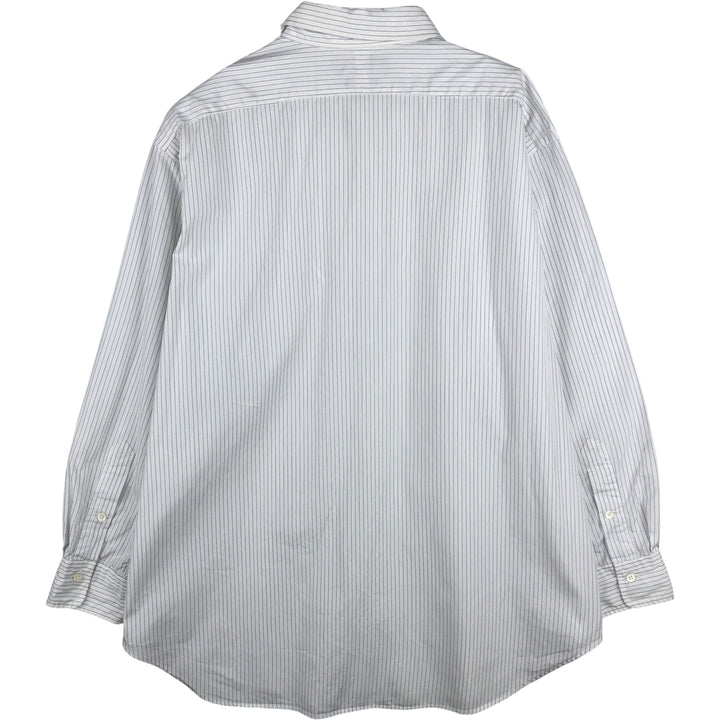 Ralph Lauren POLO by Ralph Lauren tab collar long sleeve cotton striped shirt, men's size XL cotton white type Vintage Second Hand