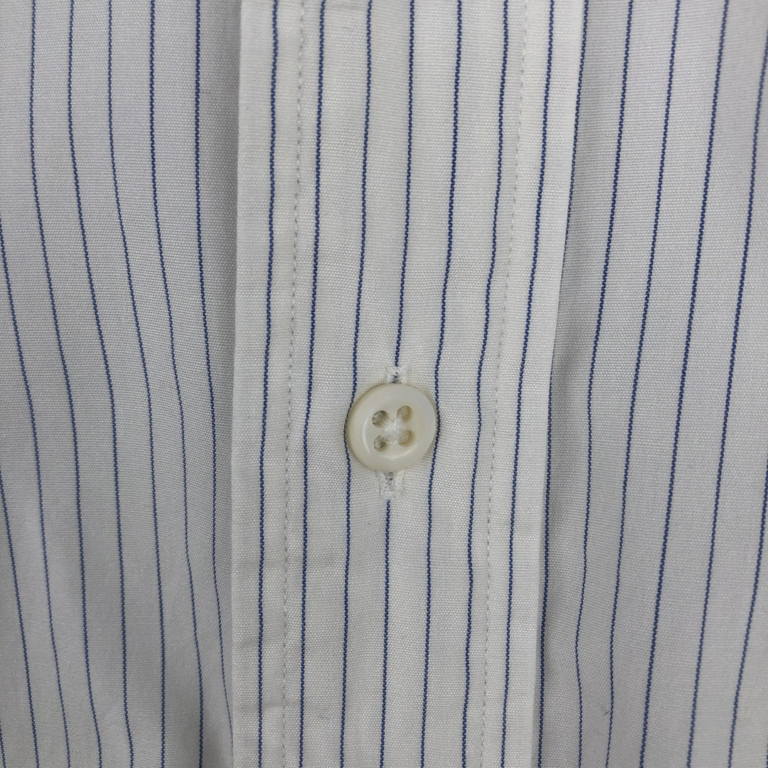 Ralph Lauren POLO by Ralph Lauren tab collar long sleeve cotton striped shirt, men's size XL cotton white type Vintage Second Hand