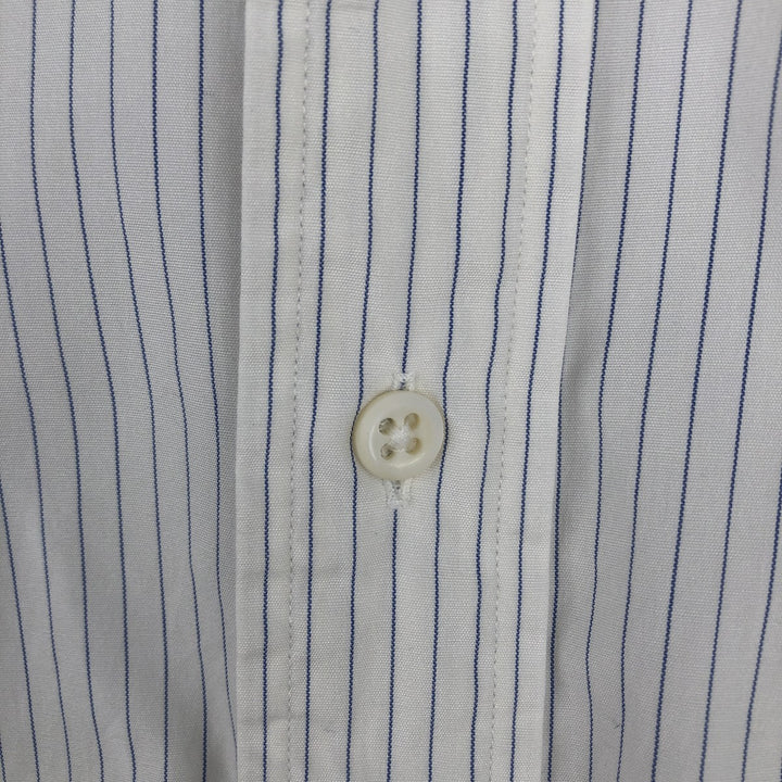 Ralph Lauren POLO by Ralph Lauren tab collar long sleeve cotton striped shirt, men's size XL cotton white type Vintage Second Hand