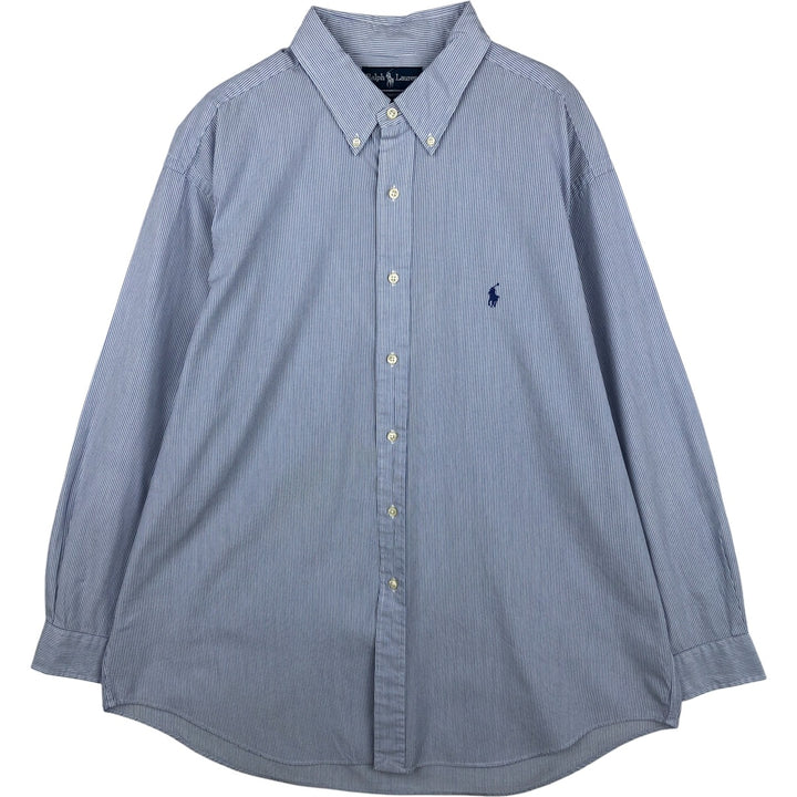 Ralph Lauren YARMOUTH Long Sleeve Button-Down Striped Shirt, Men's XL cotton white type Vintage Second Hand