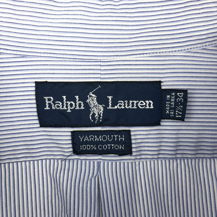 Ralph Lauren YARMOUTH Long Sleeve Button-Down Striped Shirt, Men's XL cotton white type Vintage Second Hand