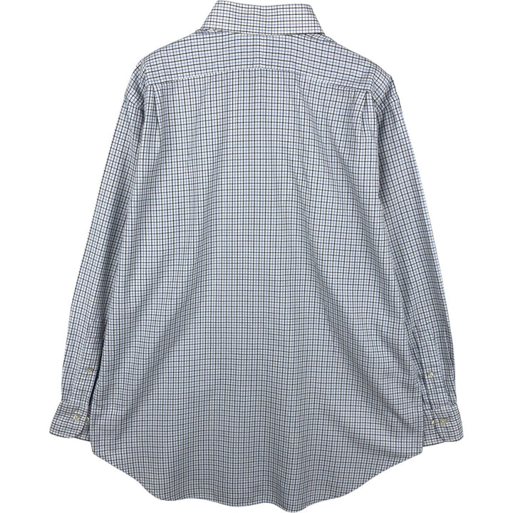 Ralph Lauren POLO by RALPH LAUREN REGENT CLASSIC FIT long-sleeved cotton check shirt, men's size L, wide collar cotton white type Vintage Second Hand
