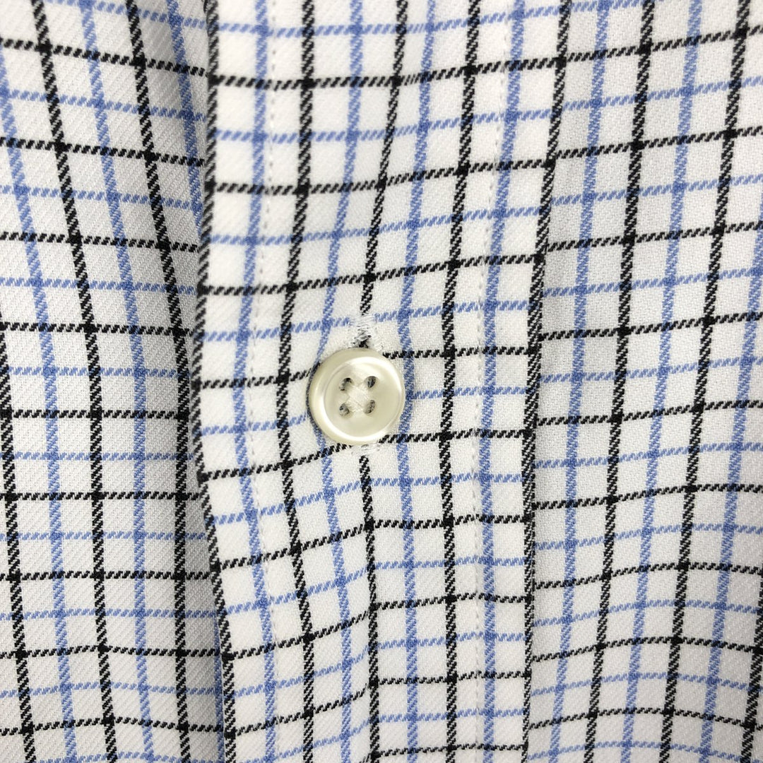 Ralph Lauren POLO by RALPH LAUREN REGENT CLASSIC FIT long-sleeved cotton check shirt, men's size L, wide collar cotton white type Vintage Second Hand