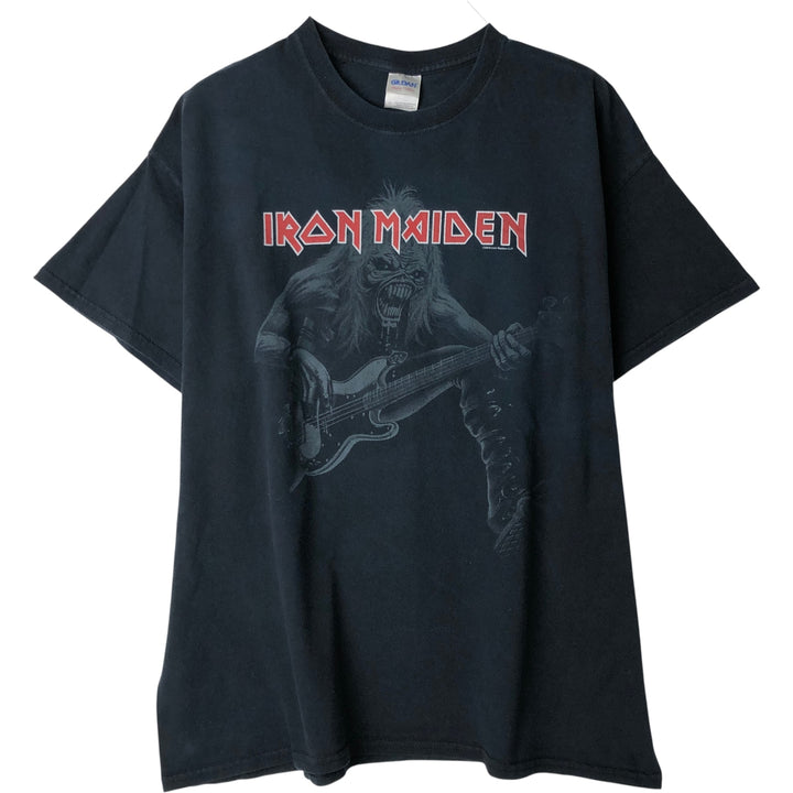 Gildan Iron Maiden Band T-Shirt, Men's XL cotton black type Vintage Second Hand
