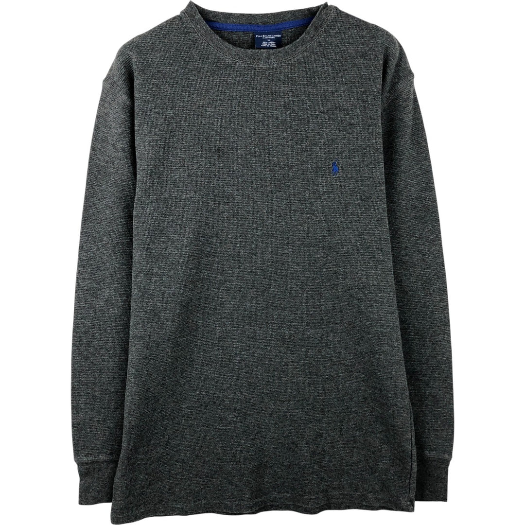 Ralph Lauren POLO RALPH LAUREN SLEEPWEAR Thermal Long T-Shirt, Men's XL cotton Charcoal Vintage Second Hand